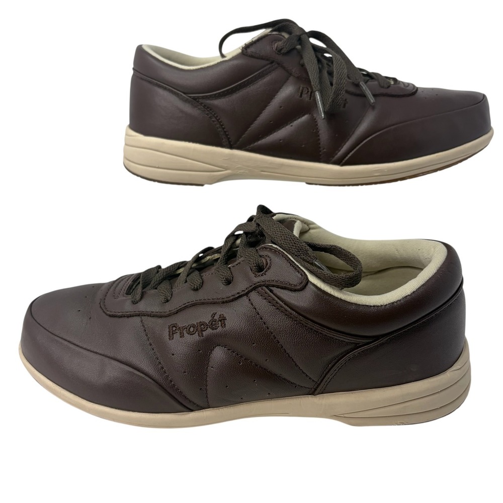 Propet Washable Walker W3840 Womens 8.5 2E Extra Wide Brown Leather Shoes